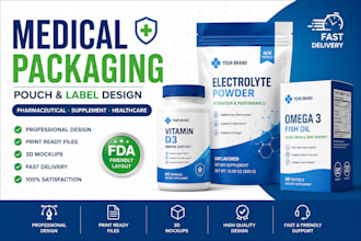 design medical product packaging pharmaceutical pouch and label design