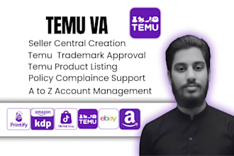 setup temu seller account VA, create temu store, and optimize product listing