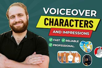 provide professional character voice over and voice impressions