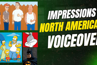 provide professional character voice over and voice impressions