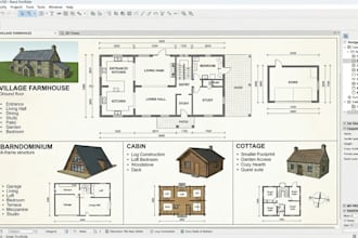 design barndominium plans, cabin, cottage, village farmhouse and floor plans