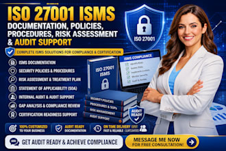 create iso 27001 isms documentation, policies produces risk assessment and audit