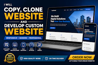 copy clone website and develop custom website