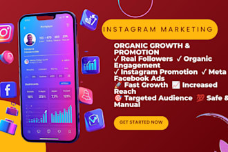grow manage your instagram facebook markting account page organically, promotion