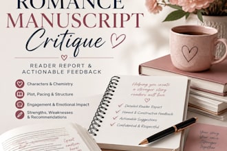 provide a reader report and critique for your romance manuscript