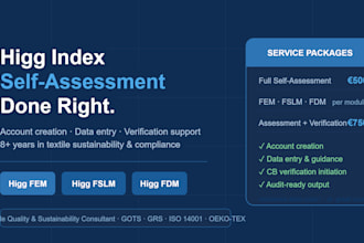 complete your higg fem, fslm and fdm self assessment