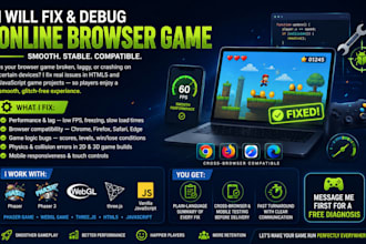 fix bugs lags and browser compatibility issues in your html javascript game