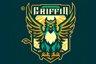 make wonderful griffin king e sport mascot logo design with 1 day delivery