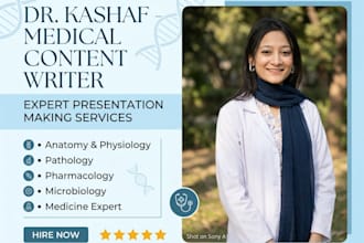 design medical presentations and do medical content writing