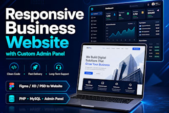 develop a custom PHP website with admin panel