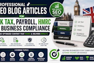 write seo blog articles for uk tax payroll, hmrc, and business compliance
