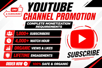 do youtube channel video promotion USA channel growth subscription monetization