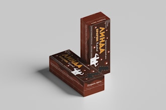 develop a packaging design for linda brownie keto bars
