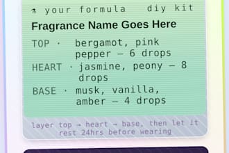 design a custom perfume formula with a personalized story