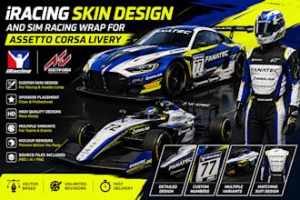 do iracing skin design and sim racing wrap for assetto corsa livery