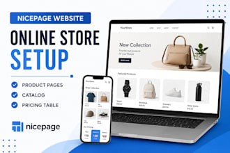 online store setup product pages catalog pricing table nicepage website