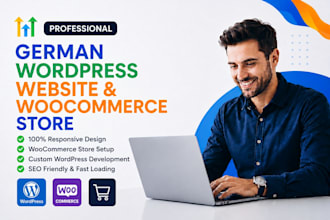build a german wordpress website and woocommerce store, wordpress development