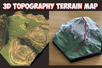 model realistic 3d terrain landscape, 3d realistic topography, 3d terrain map