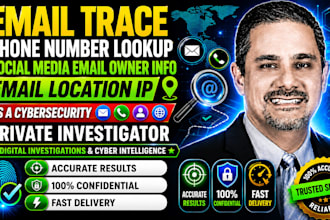 email trace phone number lookup social media email owner info email location IP