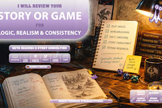 review your story or game for plot logic, worldbuilding and consistency