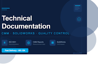 create technical documentation for manufacturing and cnc companies