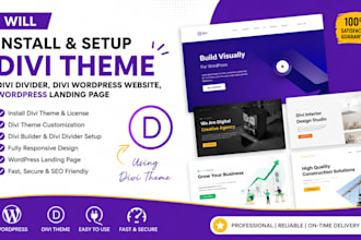 install divi theme, divi divider, divi wordpress website, wordpress landing page