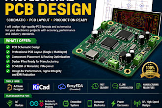 design professional pcb layout schematic and pcb design for electronics