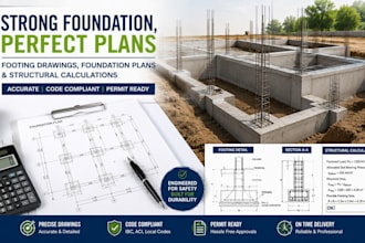 create footing structural drawings, foundation plans and calculations for permit