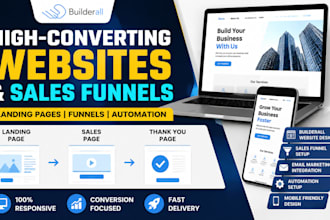 build high converting builderall website sales funnel landing pages and funnel
