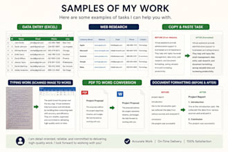 data entry and web research