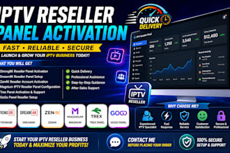 activate reseller panel with strong8k, dream4k, zen4k, magnium, trex, gogo panel