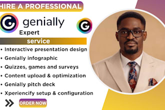 design interactive genially presentation, elearning course and training content