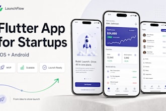 develop a flutter ios and android app for startups