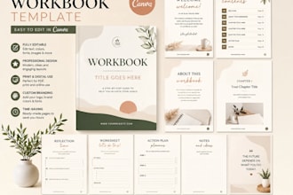 create course workbook, lead magnet PDF, business workbook and workbook template