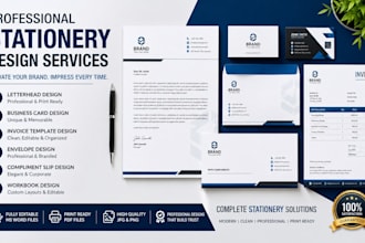 design editable ms word letterheads invoices business cards stationery workbooks