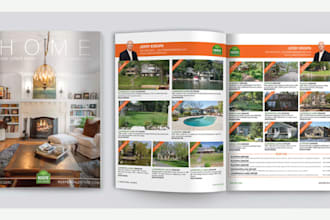 design upscale real estate editorial layouts property catalogs and newsletter ad
