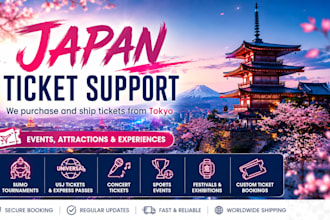 purchase tickets for events, museums, concerts, restaurant in japan