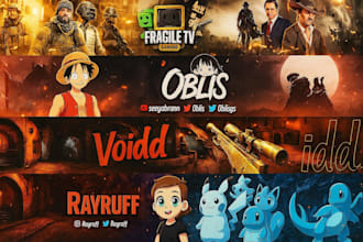 design a amazing youtube gaming channel banner