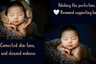 do professional newborn photo retouching