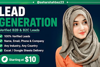do b2b lead generation, linkedin leads, email list building and web reseach