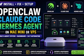 fix install claude code openclaw hermes agent dashboard mac mini multi agents