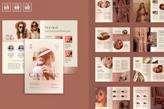 digital product catalog design, fashion lookbook, catalogue, product sell sheet
