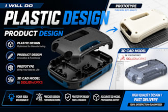 design plastic product prototype 3d cad model in solidworks