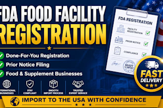 complete fda food facility registration and prior notice filling