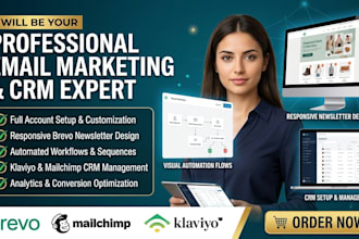 design responsive brevo newsletter, automate workflow, mailchimp klaviyo crm