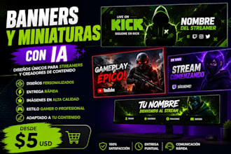 creare banners y miniaturas para kick,twitch y youtube usando ia