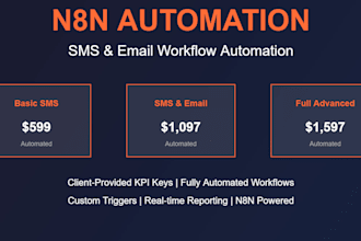 build n8n automation SMS and email workflows with full KPI tracking