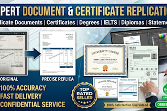 replicate any document, certificate, degree, ielts, school diploma, statement