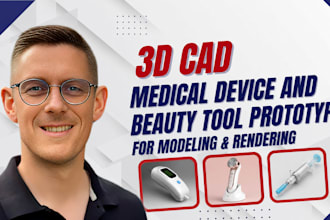 do 3d medical device, beauty tools product prototype in solidworks or fusion360