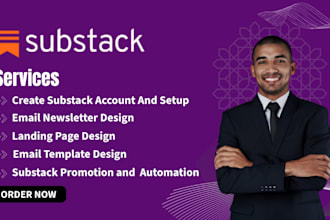 setup substack account and design substack newsletter template